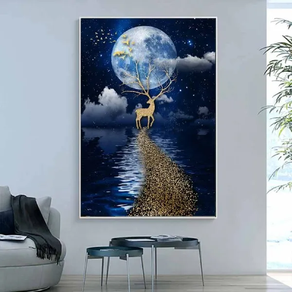 Mẫu tranh hươu một con