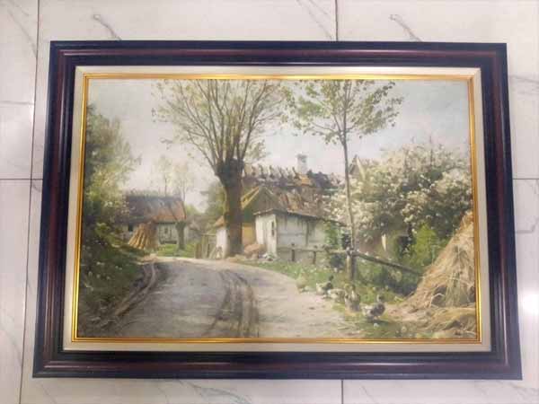 Bức tranh sơn dầu phong cảnh làng quê theo phong cách cổ điển