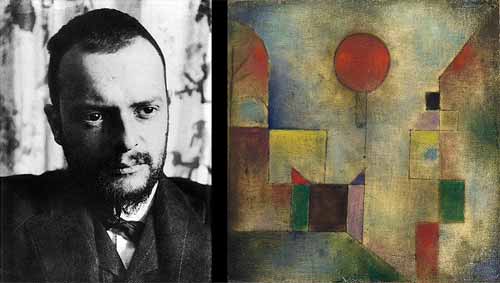 Trái: Paul Klee. Phải: Red Balloon của Pail Klee