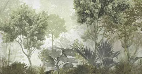 Tranh dán tường phong cảnh rừng cây nhiệt đới