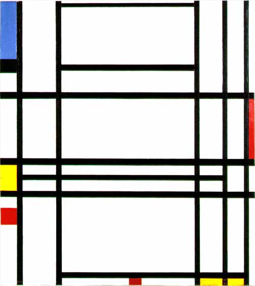 Một bức tranh sơn dầu trên vải năm 1939–1942 của Piet Mondrian có tựa đề Sáng tác số 10