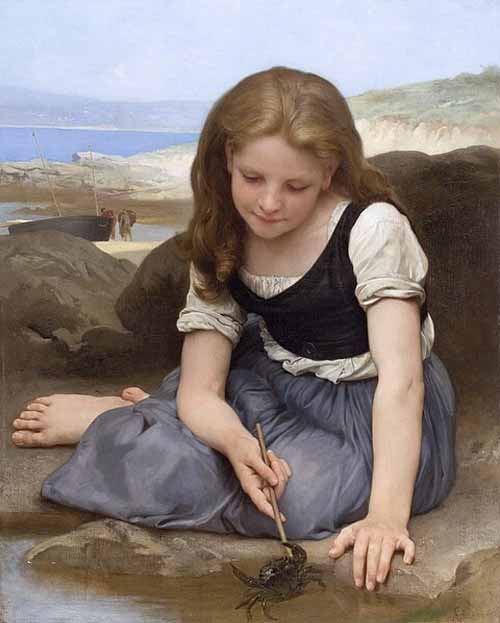 William-Adolphe Bouguereau, Con cua, 1869. Những cảnh trong cuộc sống đời thường như một chủ đề xứng đáng được trình bày về mặt học thuật.