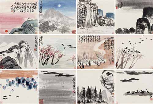 Tác phẩm “Twelve Landscape Screens” của Qi Baishi vừa được bán với giá 194 triệu NDT