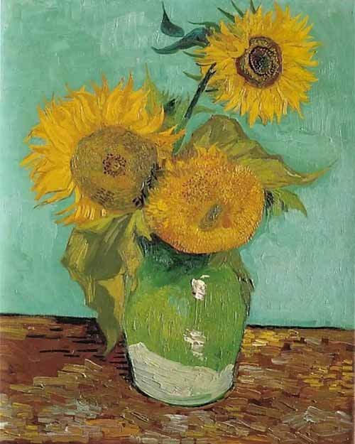 Ba Bông Hoa Hướng Dương Trong Bình của Vincent Van Gogh, 1888. Nguồn: Hình ảnh Van Gogh