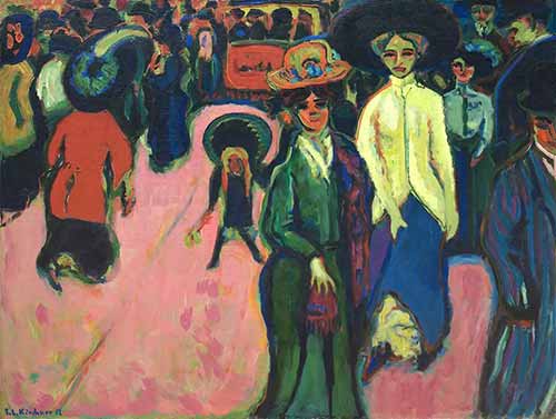 Phố, Dresden bởi Ernst Ludwig Kirchner, 1908/1919, qua Bảo tàng Nghệ thuật Hiện đại, New York