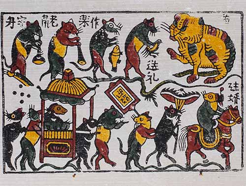 Đám cưới chuột - Tranh Đông Hồ