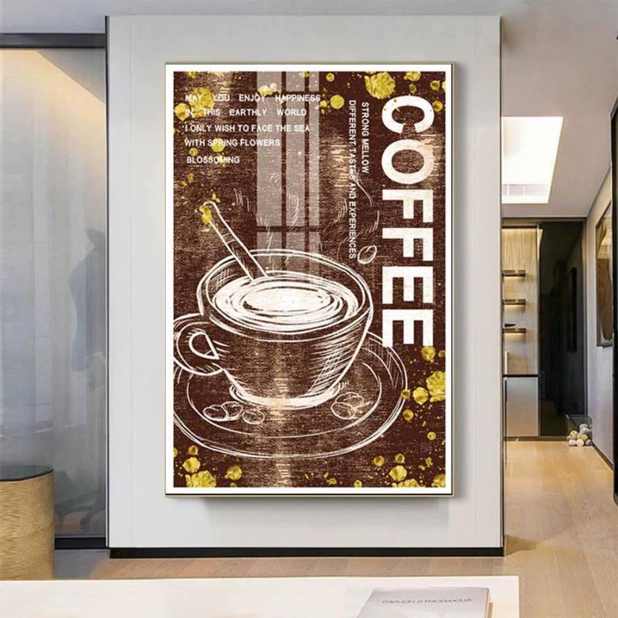 Tranh in canvas trang trí tường quán cafe khổ lớn