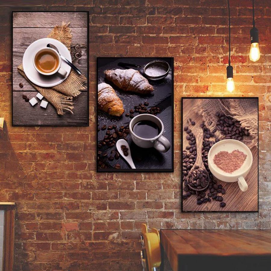 Mẫu tranh tường quán cafe cho khách hàng trung niên
