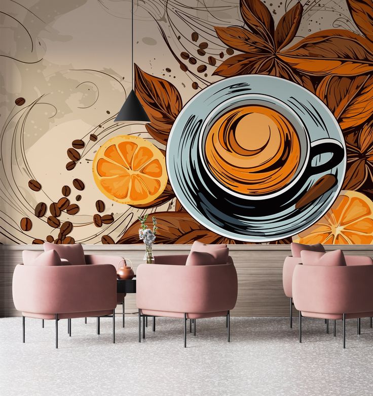 Tranh vẽ tường quán cafe ấn tượng