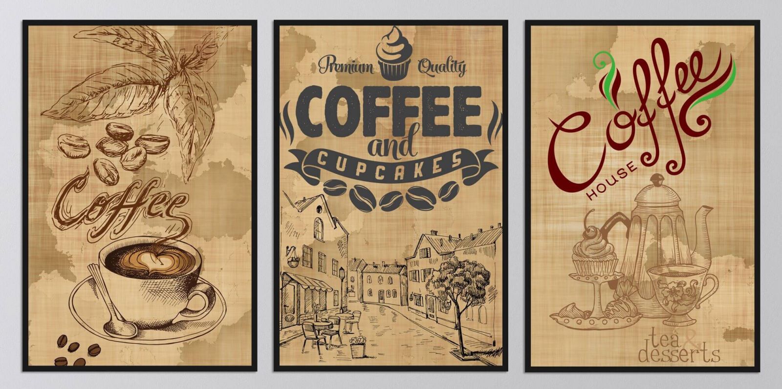 Tranh treo tường quán cafe mộc mạc