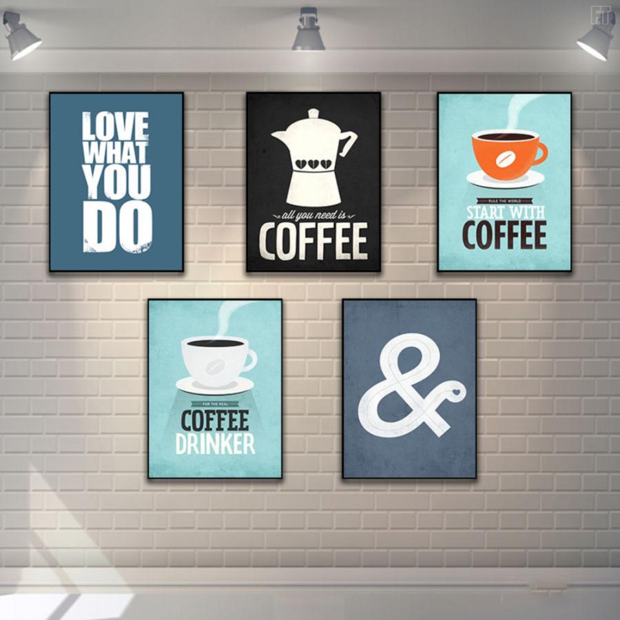 Tranh canvas trang trí quán cafe phong cách tối giản