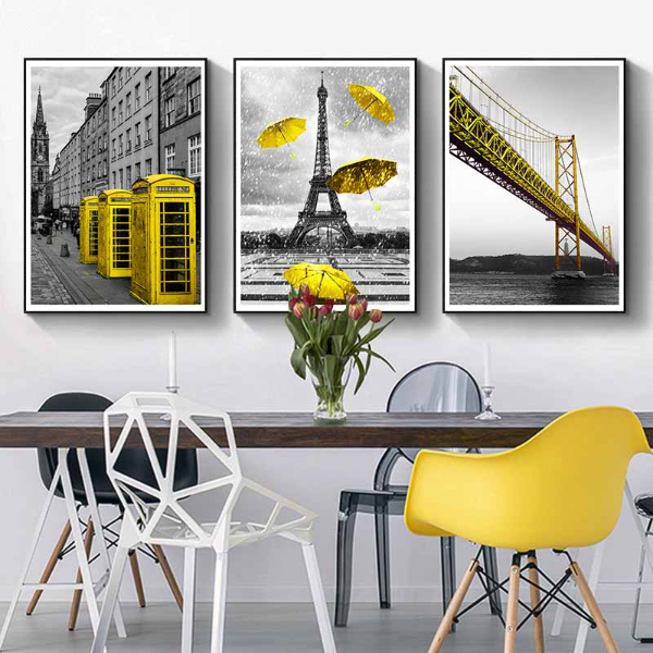 Tranh Scandinavia thành phố Edinburgh, Cầu đường sắt ở Lisbon và Tháp Eiffel