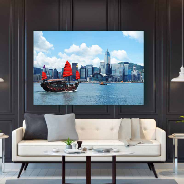 Tranh phong cảnh bến cảng Hồng Kông