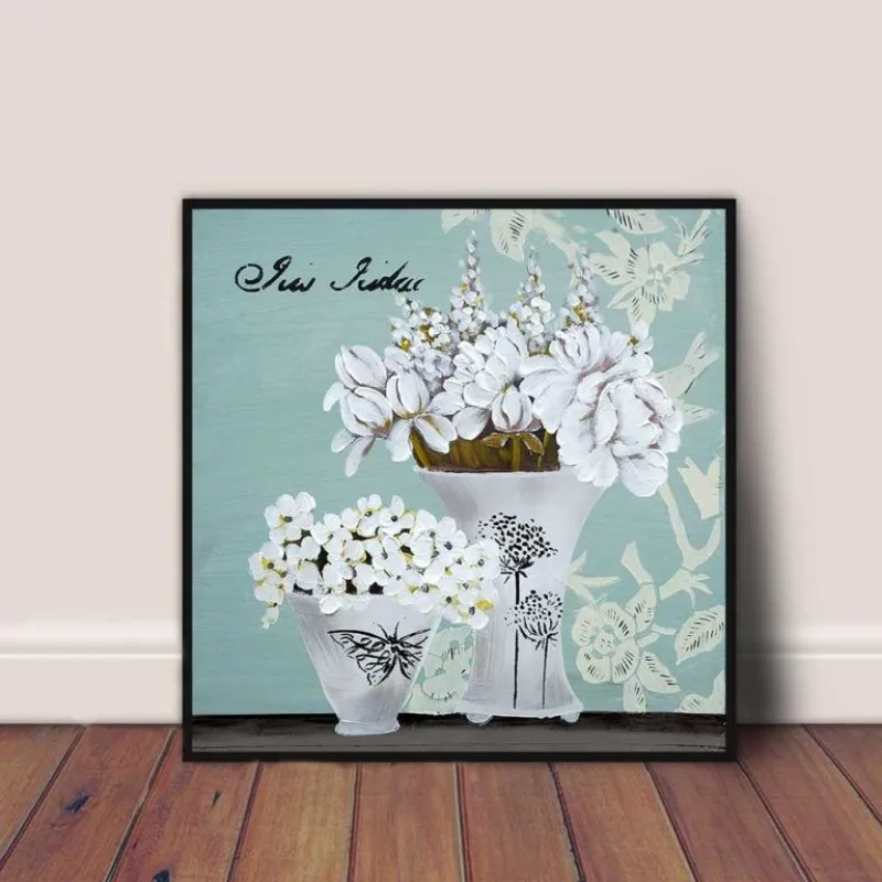 Tranh tĩnh vật hoa màu cúc trắng