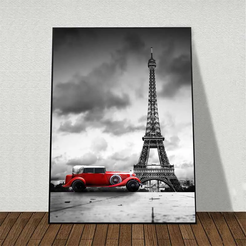 Tranh công trình kiến trúc nổi tiếng Tháp Eiffel, London Bridge, Big Ben Towel