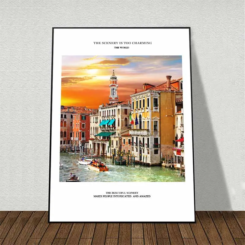 Tranh kiến trúc nhà thờ San Simeone Piccolo, kênh đào Venezia và lâu đài Praha