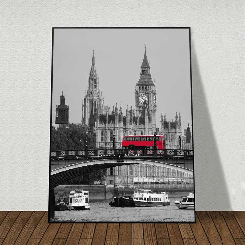 Tranh công trình kiến trúc nổi tiếng Tháp Eiffel, London Bridge, Big Ben Towel