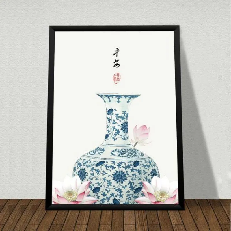 Tranh phong thủy bình hoa, bắp cải và hồ lô