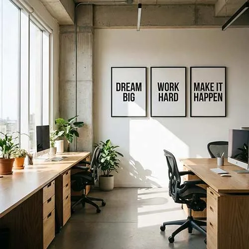 Mẫu tranh slogan treo văn phòng giúp tạo động lực làm việc