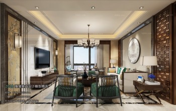 Thiết kế nội thất phòng khách C009 – Chinese Style