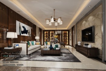 Thiết kế nội thất phòng khách C010 – Chinese Style