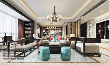 Thiết kế nội thất phòng khách C014 – Chinese Style