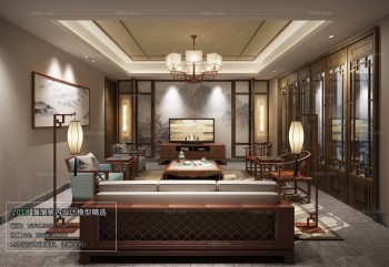 Thiết kế nội thất phòng khách C016 – Chinese Style