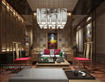 Thiết kế nội thất phòng khách C017 – Chinese Style
