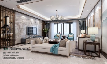 Thiết kế nội thất phòng khách C020 – Chinese Style