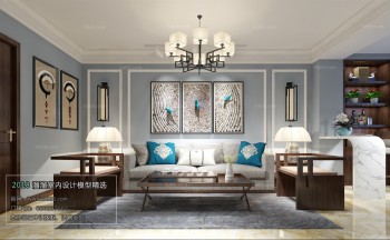 Thiết kế nội thất phòng khách C022 – Chinese Style