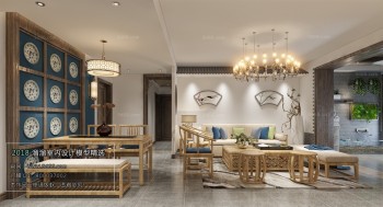 Thiết kế nội thất phòng khách C027 – Chinese Style