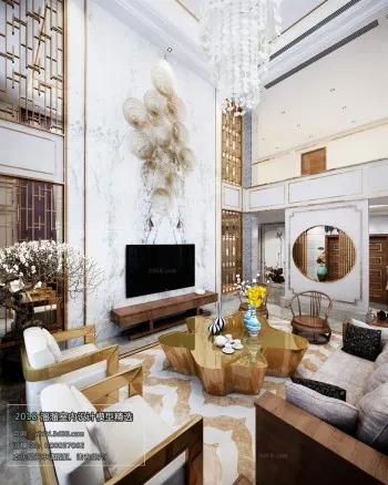 Thiết kế nội thất phòng khách C028 – Chinese Style