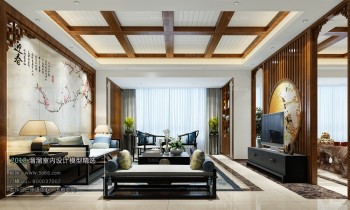 Thiết kế nội thất phòng khách C030 – Chinese Style