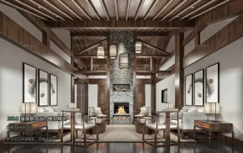 Thiết kế nội thất phòng khách C032 – Chinese Style