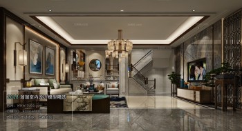 Thiết kế nội thất phòng khách C035 – Chinese Style