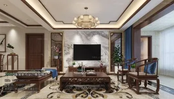 Thiết kế nội thất phòng khách C037 – Chinese Style