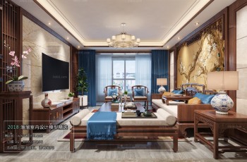 Thiết kế nội thất phòng khách C038 – Chinese Style