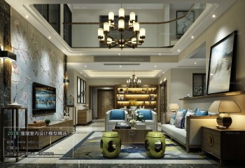 Thiết kế nội thất phòng khách C040 – Chinese Style
