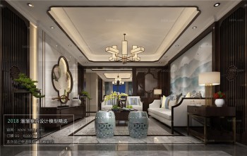 Thiết kế nội thất phòng khách C042 – Chinese Style