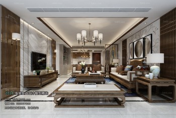 Thiết kế nội thất phòng khách C043 – Chinese Style