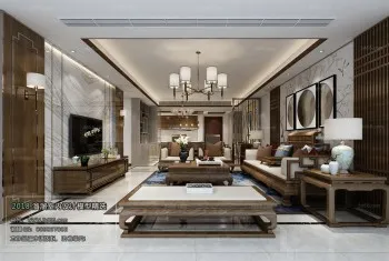 Thiết kế nội thất phòng khách C043 – Chinese Style