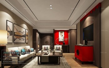 Thiết kế nội thất phòng khách C047 – Chinese Style