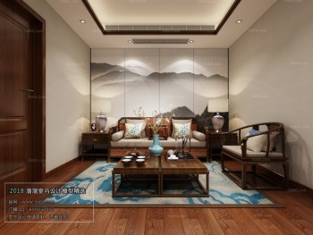 Thiết kế nội thất phòng khách C048 – Chinese Style