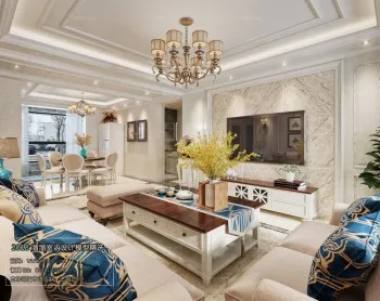 Thiết kế nội thất phòng khách D004 – European style