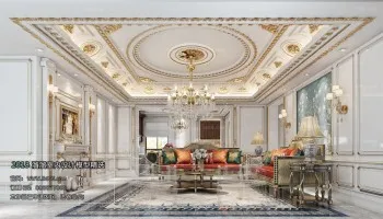 Thiết kế nội thất phòng khách E001 – American style