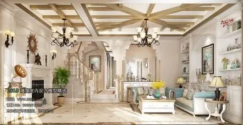 Thiết kế nội thất phòng khách E003 – American style