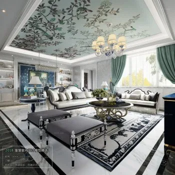 Thiết kế nội thất phòng khách E006 – American style