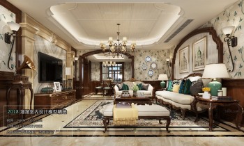 Thiết kế nội thất phòng khách E007 – American style