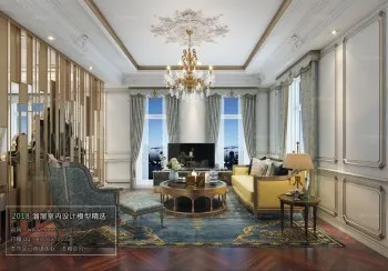 Thiết kế nội thất phòng khách E015 – American style