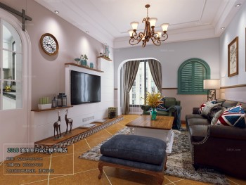 Thiết kế nội thất phòng khách G001 – Mediterranean style